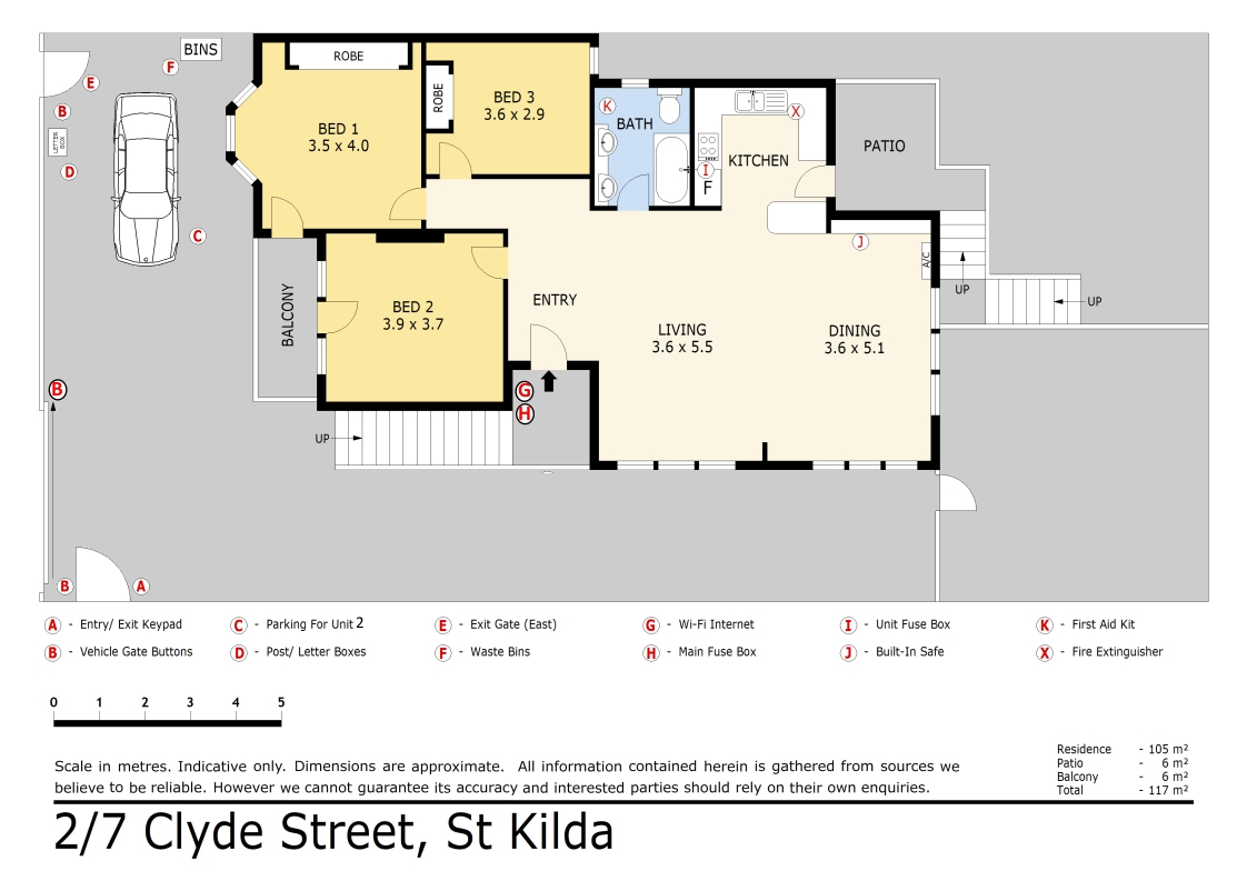 St Kilda Chic FULLY FURNISHED First Floor 3 Bedroom Duplex